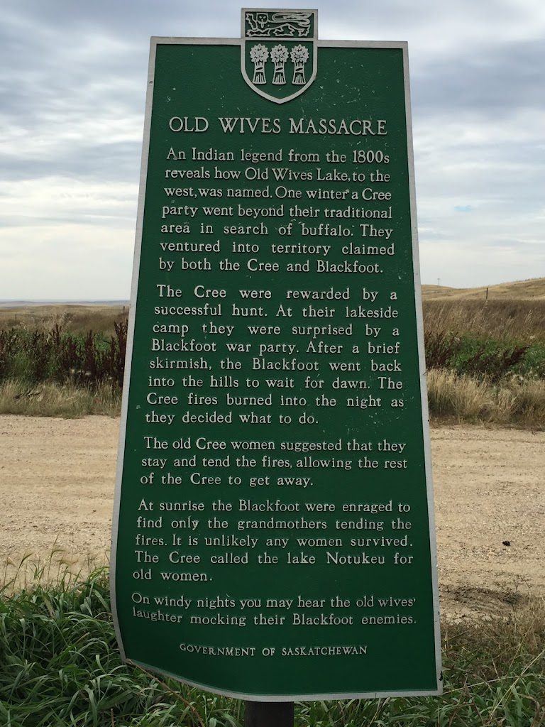 Old wives lake massacre plaque